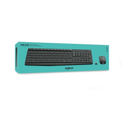 7. Logitech MK235 920-007931 Membran-Tastatur + Maus-Set (USB 3.0; grau; optisch)