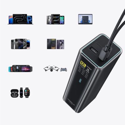 9. Cuktech PB200U Powerbank 210W 20000mAh 2x USB-C + USB-A mit TFT-Display und 240W USB-C-Kabel - schwarz