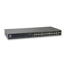 Level One GEP-2682 - Switch - L3 Lite - verwaltet - 24 x 10/100/1000 (PoE+) + 2 x Gigabit SFP - Rackmontage - PoE+