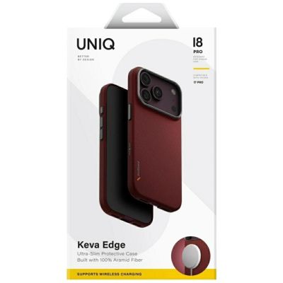 11. Uniq Keva EDGE Magclick Ladehülle für iPhone 18 Pro / 17 Pro – Rot