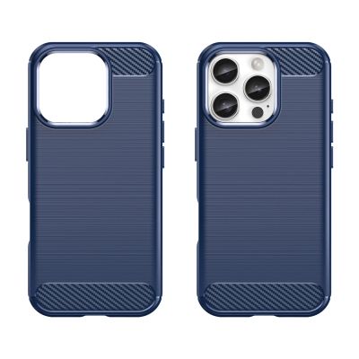2. Carbon Case Silikonhülle für iPhone 16 Pro – blau