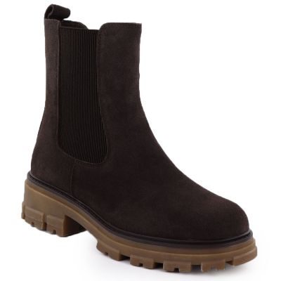 Damen-Lederstiefeletten als Chelsea Boots in Schokoladenbraun Sergio Leone TR25733-S