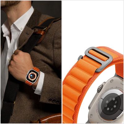 2. Tech-Protect Nylon Pro Armband für Apple Watch 4 / 5 / 6 / 7 / 8 / 9 / SE / Ultra 1 / 2 (42/44/45/49 mm) – Orange