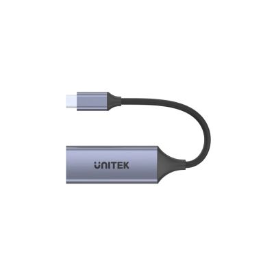 UNITEK Adapter USB-C - RJ45 Stecker/Buchse, 1 Gbit/s, PD 100 W