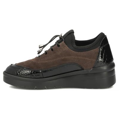 3. braune Keilschuhe aus Wildleder mit Krokodilprägung von Filippo (Modell DP8106)