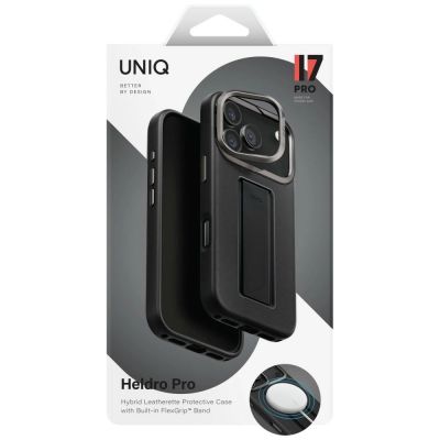 6. Uniq Heldro Pro Magclick Ladehülle für iPhone 17 Pro – Schwarz