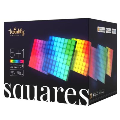 9. Intelligente Twinkly Squares Combo Pack mit 6 Blöcken (1 Master + 5 Erweiterungen) x 64 RGB-Pixel
