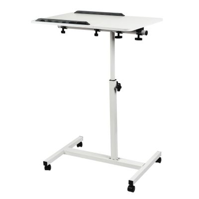 2. MACLEAN Mobiler Schreibtisch-/Laptopständer, Weiß, Höhenverstellbar 59–89 cm, max. 30 kg, MC-121 W