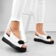 5. Filippo W PAW529B Keilsandalen aus Leder mit Perlen Weiß