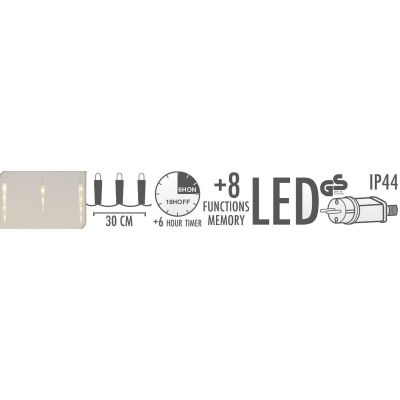 15. Lampen, Lichtvorhänge, eisig, für den Außenbereich, 72 LEDs, warmweiß, mit Timer