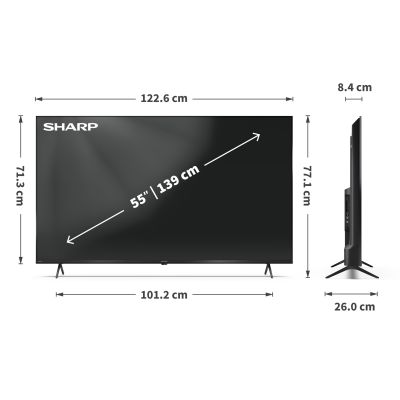 8. Sharp 55HP5265E 55" Smart-TV mit Google TV UHD, Schwarz
