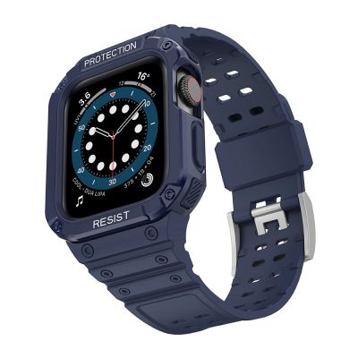 2. Schutzarmband für Apple Watch 42/44/45 mm Panzergehäuse-Armband - Blau
