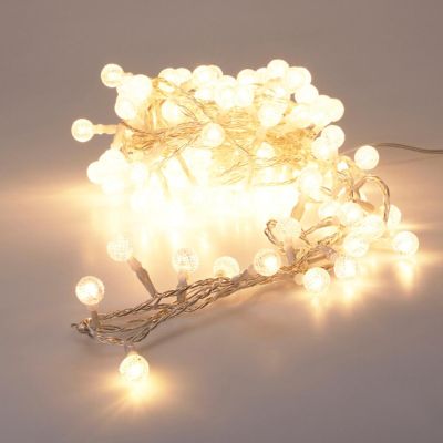 5. 120 LED-Leuchten mit dekorativer Kugel, warmweiß