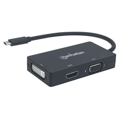 3. MANHATTAN-ADAPTER MULTIPORT USB-C 3.1 AUF HDMI/DVI/VGA M/F