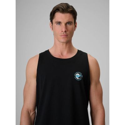 4. Ärmelloses Herren-T-Shirt mit Aufdruck, reguläre Passform, 4F 4FRSS26TSLEM366-10S