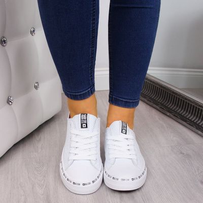 3. Big Star W FF274024 durchbrochene niedrige Sneakers weiß