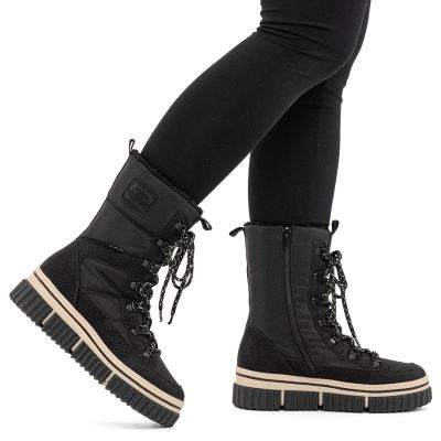 7. Wasserfeste Damen-Schneestiefel mit dicker Sohle, schwarz, Rieker Y6380-00