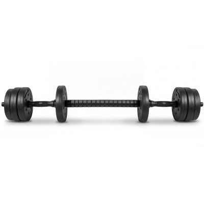 7. 4-in-1-Hantelset (Langhantel, Kurzhanteln, Kettlebell, Liegestützgriffe) Spokey PONDUS SET 20 kg