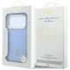 8. Guess Saffiano Small 4G & Classic Logo MagSafe Hülle für iPhone 18 Pro / 17 Pro - Hellblau