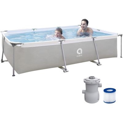 9. Rechteckiger Rahmenpool mit leistungsstarker Filterpumpe 300 x 207 x 66 cm 17771EU