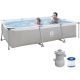 9. Rechteckiger Rahmenpool mit leistungsstarker Filterpumpe 300 x 207 x 66 cm 17771EU