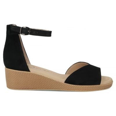 2. Schwarze Keilsandalen aus Leder für Damen, Filippo DS7635