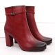 6. Damen-Stiefeletten mit Blockabsatz, warm gefüttert, rot M.Daszyński AF125-22