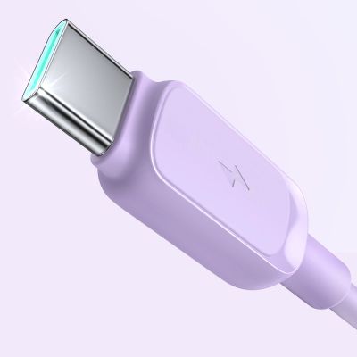 9. Joyroom Multi-Color Series A14 USB-A/USB-C 3A-Kabel 1,2 m – Lila