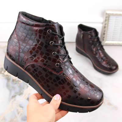 7. Isolierte Keilstiefeletten aus Leder Filippo W PAW376B burgunderrot