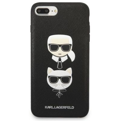 3. Karl Lagerfeld Saffiano Karl&Choupette Head Case für iPhone 7 Plus / iPhone 8 Plus – Schwarz