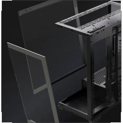 Corsair 3500X LXR LINK Midi-Tower-Gehäuse mit Seitenwand aus gehärtetem Glas, Schwarz