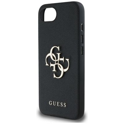 6. Guess PU Grained 4G Metal Logo iPhone 16e Hülle - Schwarz