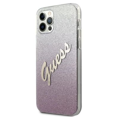 2. Guess GUHCP12LPCUGLSPI iPhone 12 Pro Max 6,7" pink/pink Hardcase Glitter Gradient Script
