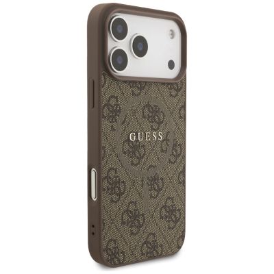 4. Guess 4G Ring Classic Logo MagSafe Hülle für iPhone 17 Pro Max – Braun