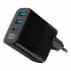 3. GEMBIRD 3-Port-GaN-USB-Schnellladegerät (PD) (2x USB-A + 1x USB Typ-C), 30 W, LCD, Schwarz