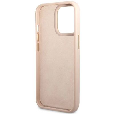 7. Guess 4G Vintage Gold Logo Hülle für iPhone 14 Pro – Rosa
