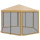 2. Sechseckiger Gartenpavillon 2x2x2x2,5 m mit Moskitonetz, beige