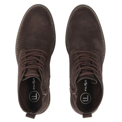 5. Herren-Ankle-Boots aus Leder, ungefüttert, Wildleder, dunkelbraun, Filippo MBT8318