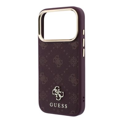 6. Guess Peony 4G MagSafe Hülle mit kleinem Logo für iPhone 18 Pro Max / 17 Pro Max – Burgunderrot