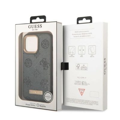 8. Guess GUHMP13XSAPSTG iPhone 13 Pro Max 6,7" Grau/Grau Hardcase Peony Logo Plate MagSafe