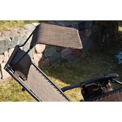 20. Faltbarer Gartenstuhl mit Sonnendach 173 x 52/65 x 110 cm, braun