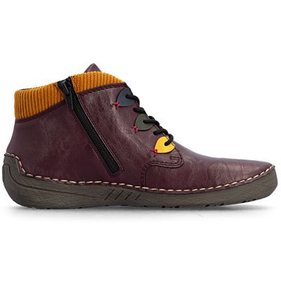 2. Bequeme, gefütterte Damen-Ankle-Boots, bordeauxrot, Rieker 52544-30