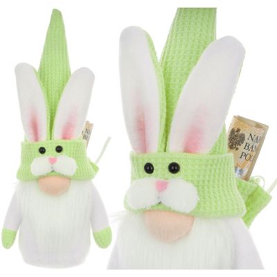 Grüner Hase, 20 cm, mit Geschenktüte, Frühlingsdekoration