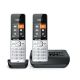 Gigaset COMFORT 500A Duo-Telefon (Analog/DECT) mit Anrufernamen und --ID, Schwarz/Silber