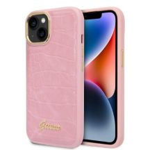 Guess Croco Collection Hülle für iPhone 14 – Rosa