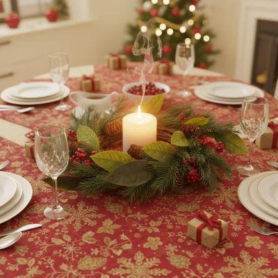 6. PU-Weihnachtskranz, dekoriert, 43 cm