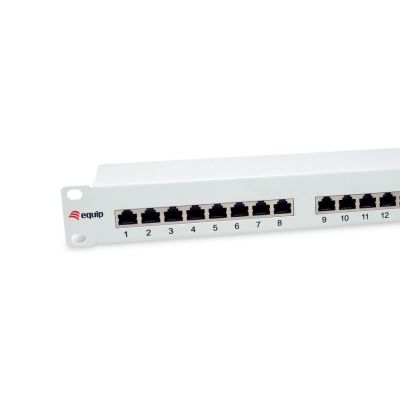 2. Ausstattung 19" Patchpanel 24xRJ45 Cat6 FTP 1U 250MHz RAL7035