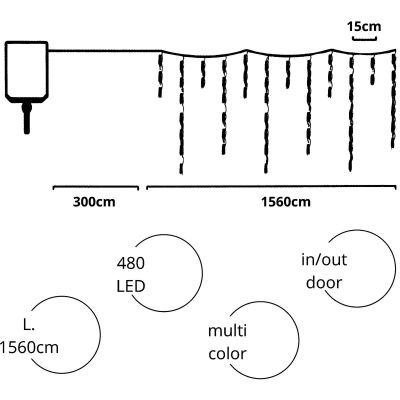 7. SOLAR-LICHTERKETTE MIT 480 LED, 13 FUNKTIONEN, USB, MULTICOLOR