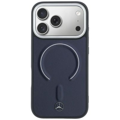 3. Mercedes Leder 3D MagSafe Hülle für iPhone 17 Pro - Marineblau