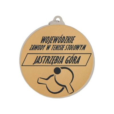 6. Silbermedaille – Lauf – Stahlmedaille mit Gravur auf Laminat